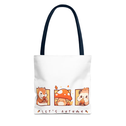Let's Autumn Tote Bag | Cute Fall Animals Design