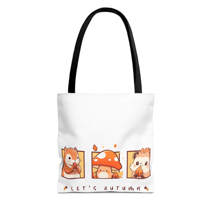 Let's Autumn Tote Bag | Cute Fall Animals Design