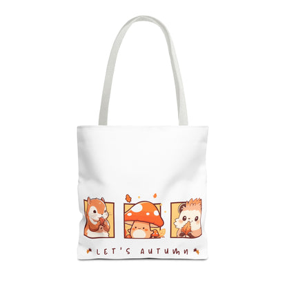 Let's Autumn Tote Bag | Cute Fall Animals Design