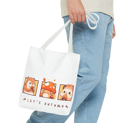 Let's Autumn Tote Bag | Cute Fall Animals Design