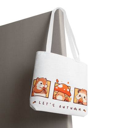 Let's Autumn Tote Bag | Cute Fall Animals Design
