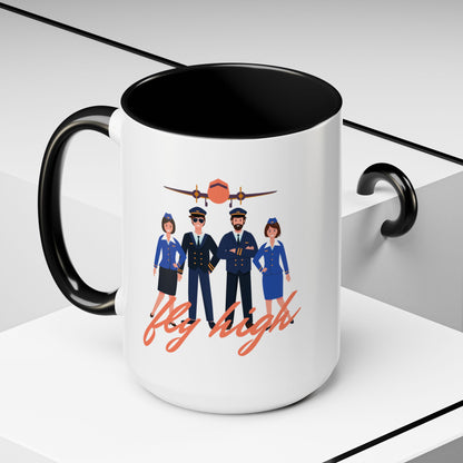 Pilot-Themed Accent Coffee Mug - Perfect Gift for Aviation Enthusiasts