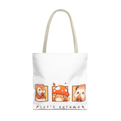 Let's Autumn Tote Bag | Cute Fall Animals Design