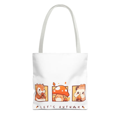 Let's Autumn Tote Bag | Cute Fall Animals Design