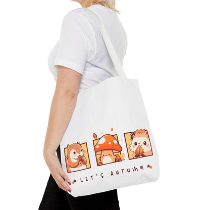 Let's Autumn Tote Bag | Cute Fall Animals Design