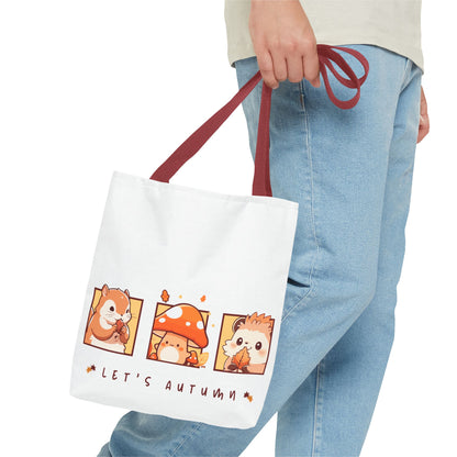 Let's Autumn Tote Bag | Cute Fall Animals Design