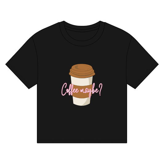 Coffee Tshirt, Coffee Maybe? Women's Boxy Tee, Casual Shirt, Gift for Coffee Lovers, Cute Top for Everyday Wear, Relaxed Fit Tee