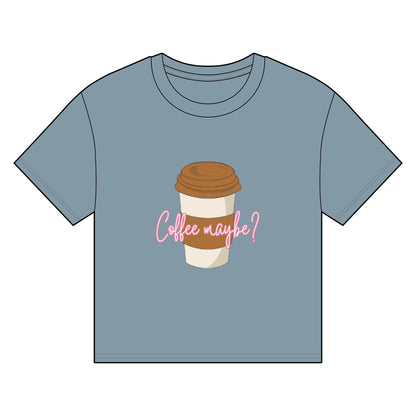 Coffee Tshirt, Coffee Maybe? Women's Boxy Tee, Casual Shirt, Gift for Coffee Lovers, Cute Top for Everyday Wear, Relaxed Fit Tee