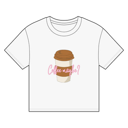 Coffee Tshirt, Coffee Maybe? Women's Boxy Tee, Casual Shirt, Gift for Coffee Lovers, Cute Top for Everyday Wear, Relaxed Fit Tee