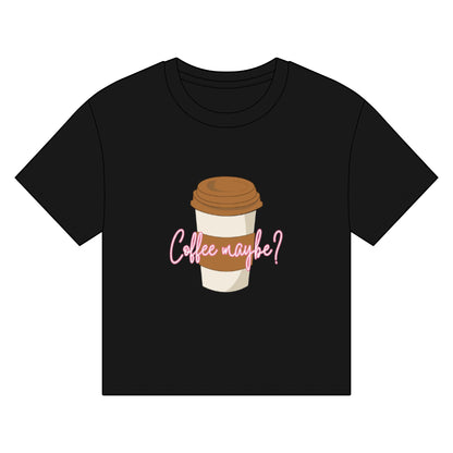 Coffee Tshirt, Coffee Maybe? Women's Boxy Tee, Casual Shirt, Gift for Coffee Lovers, Cute Top for Everyday Wear, Relaxed Fit Tee