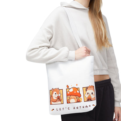 Let's Autumn Tote Bag | Cute Fall Animals Design