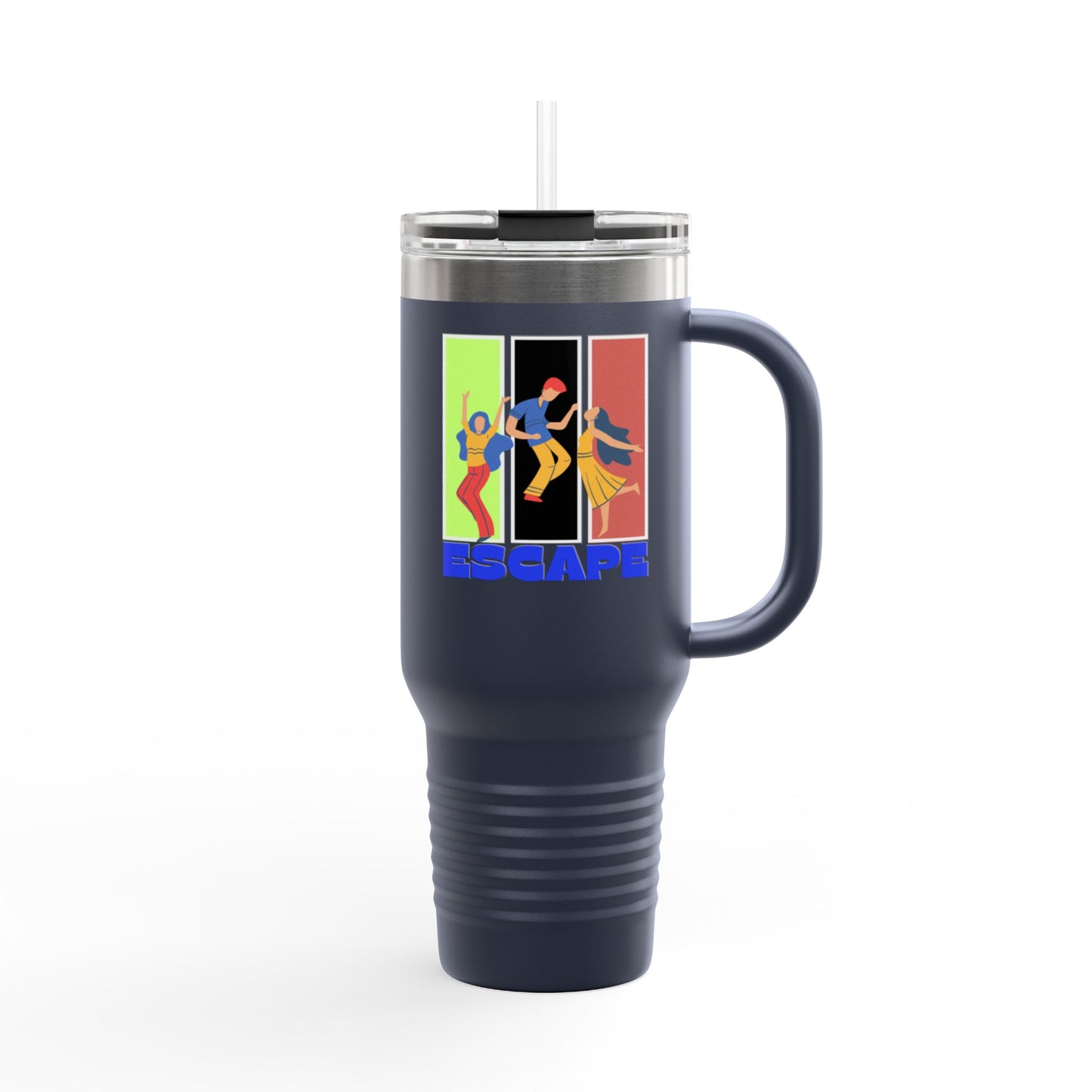 Colorful Insulated Travel Mug | 40oz Escape Cup for Adventure Lovers, Eco-Friendly, Coffee Lover Gift, Summer Travel Mug, Vibrant Drinkware