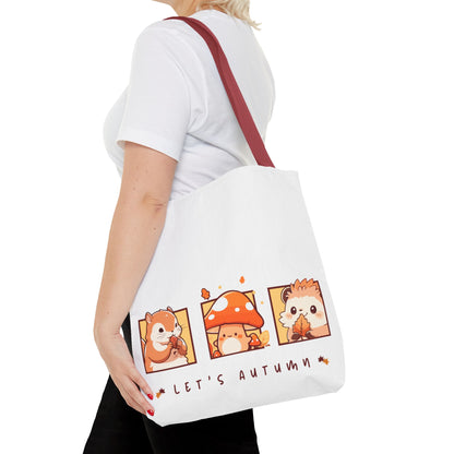 Let's Autumn Tote Bag | Cute Fall Animals Design